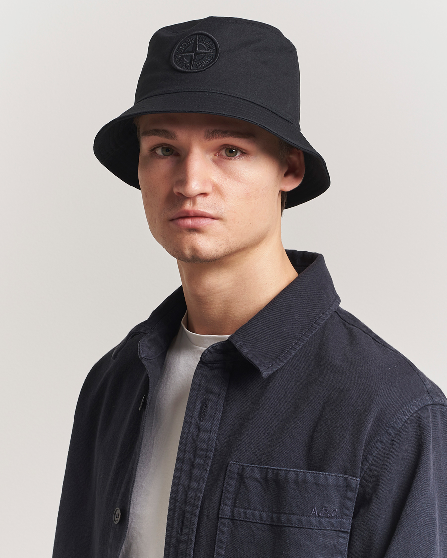 Heren | Stone Island Logo Bucket Hat Black | Stone Island | Logo Bucket Hat Black