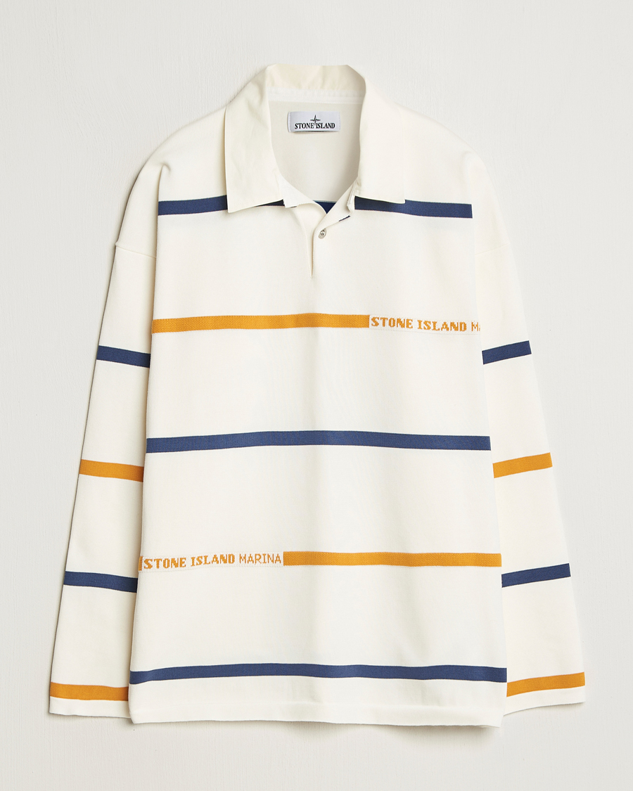 Heren | Truien | Stone Island | Marina Striped Cotton Rugby Ivory