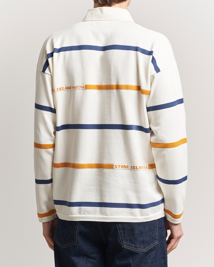 Heren | Truien | Stone Island | Marina Striped Cotton Rugby Ivory