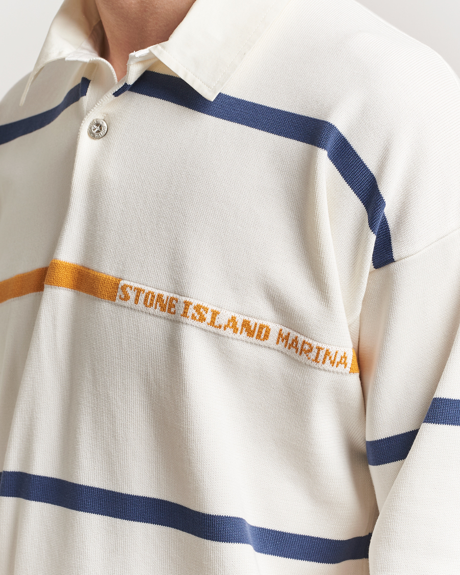 Heren | Truien | Stone Island | Marina Striped Cotton Rugby Ivory