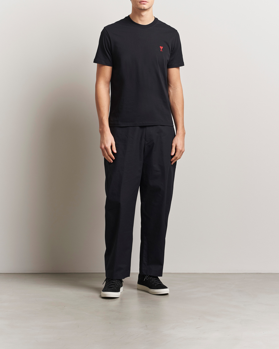 Heren | T-shirts | AMI | Heart Logo T-Shirt Black