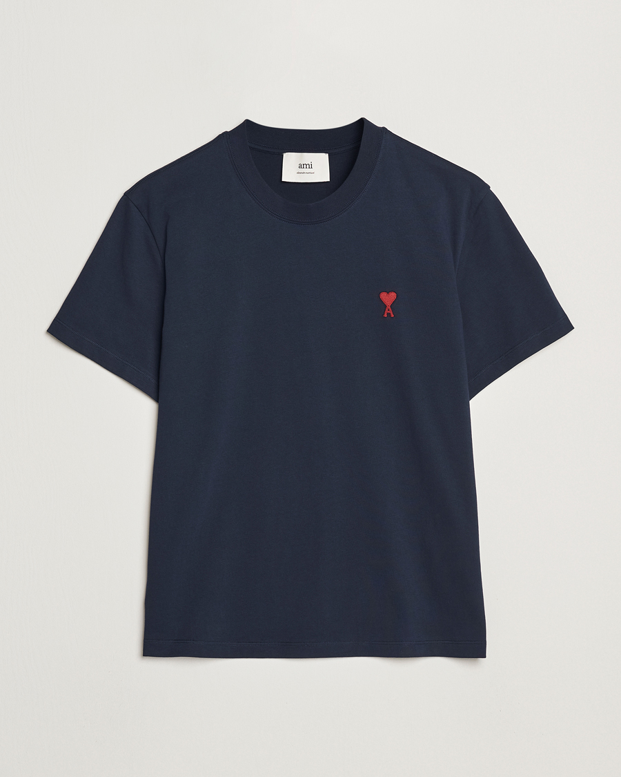 Heren | T-shirts | AMI | Heart Logo T-Shirt Navy