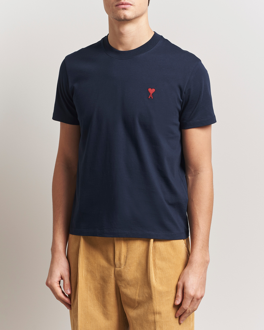 Heren | T-shirts | AMI | Heart Logo T-Shirt Navy
