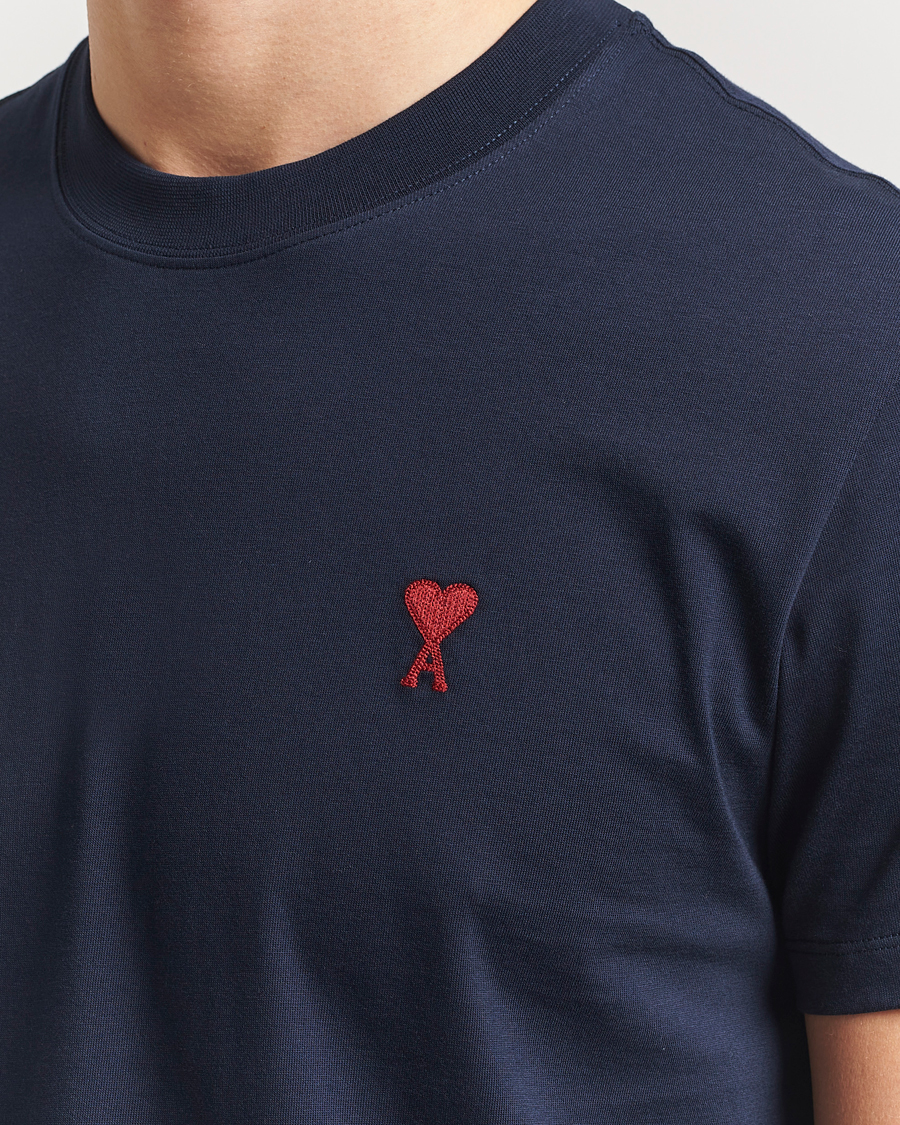 Heren | T-shirts | AMI | Heart Logo T-Shirt Navy