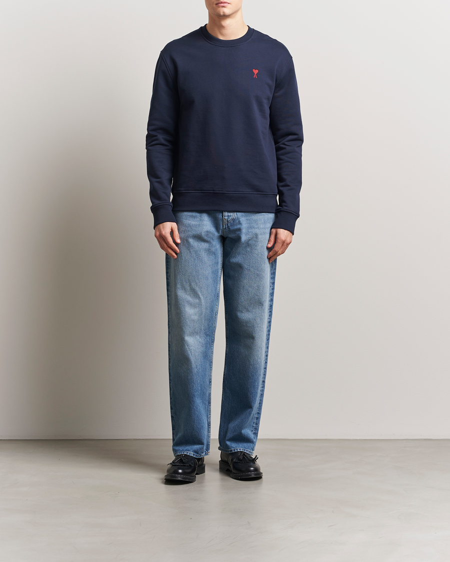 Heren | Truien | AMI | Heart Logo Sweatshirt Night Blue