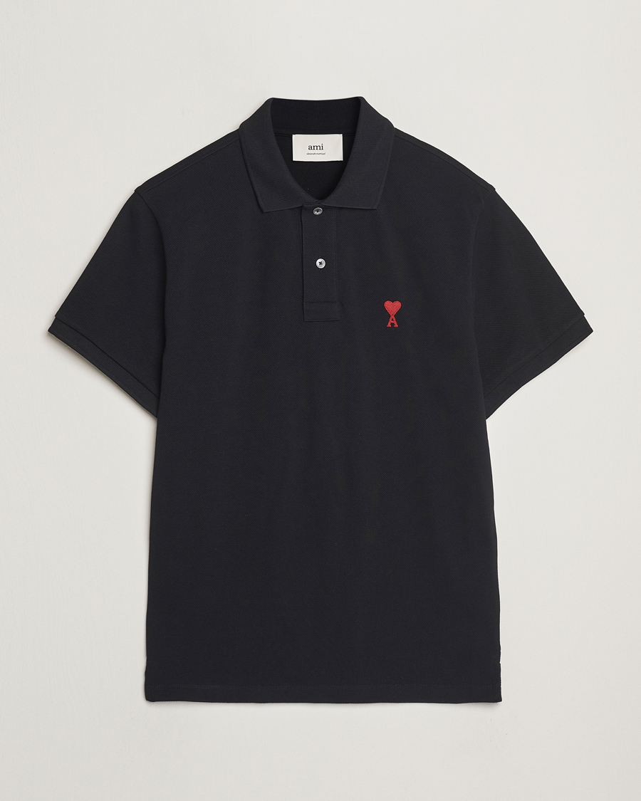 Heren | Polo's | AMI | Heart Logo Polo Black