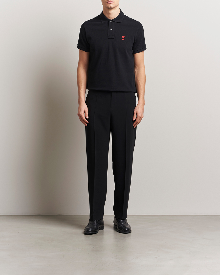 Heren | Polo's | AMI | Heart Logo Polo Black