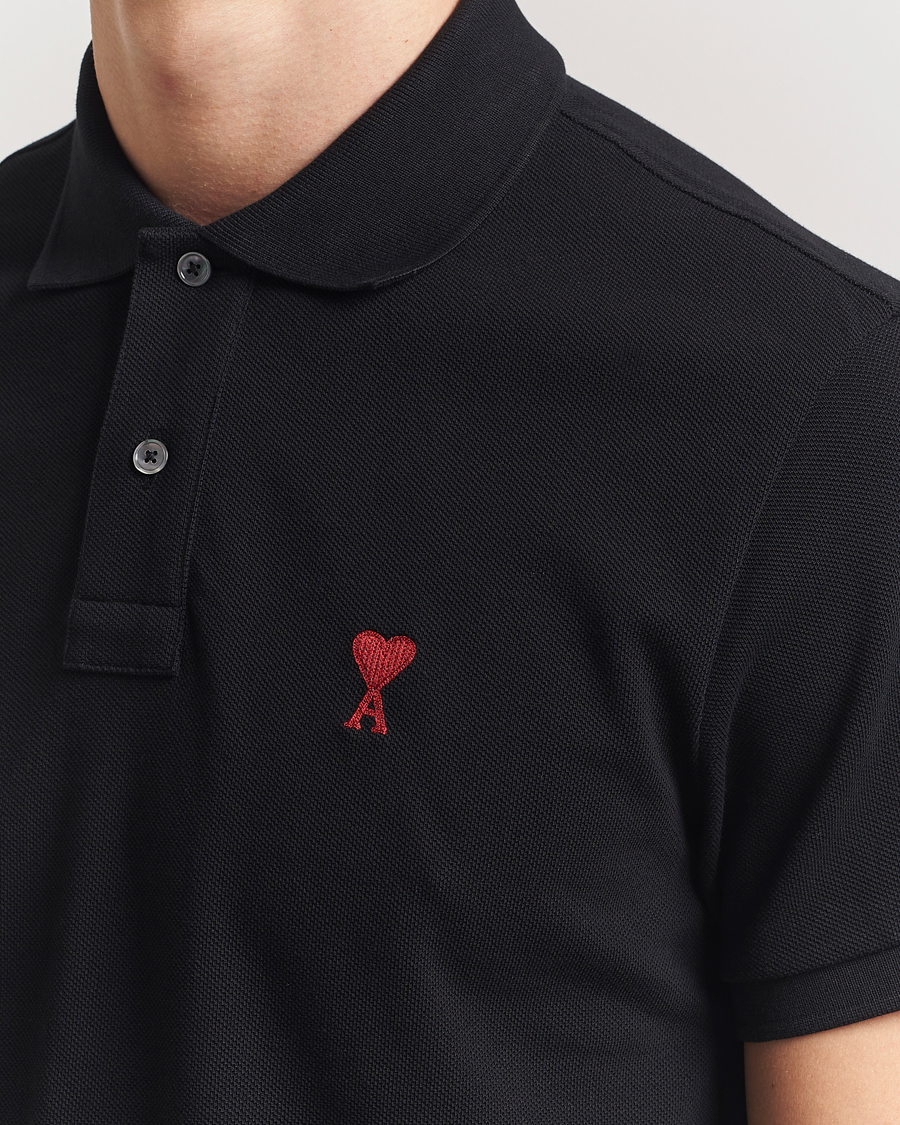 Heren | Polo's | AMI | Heart Logo Polo Black