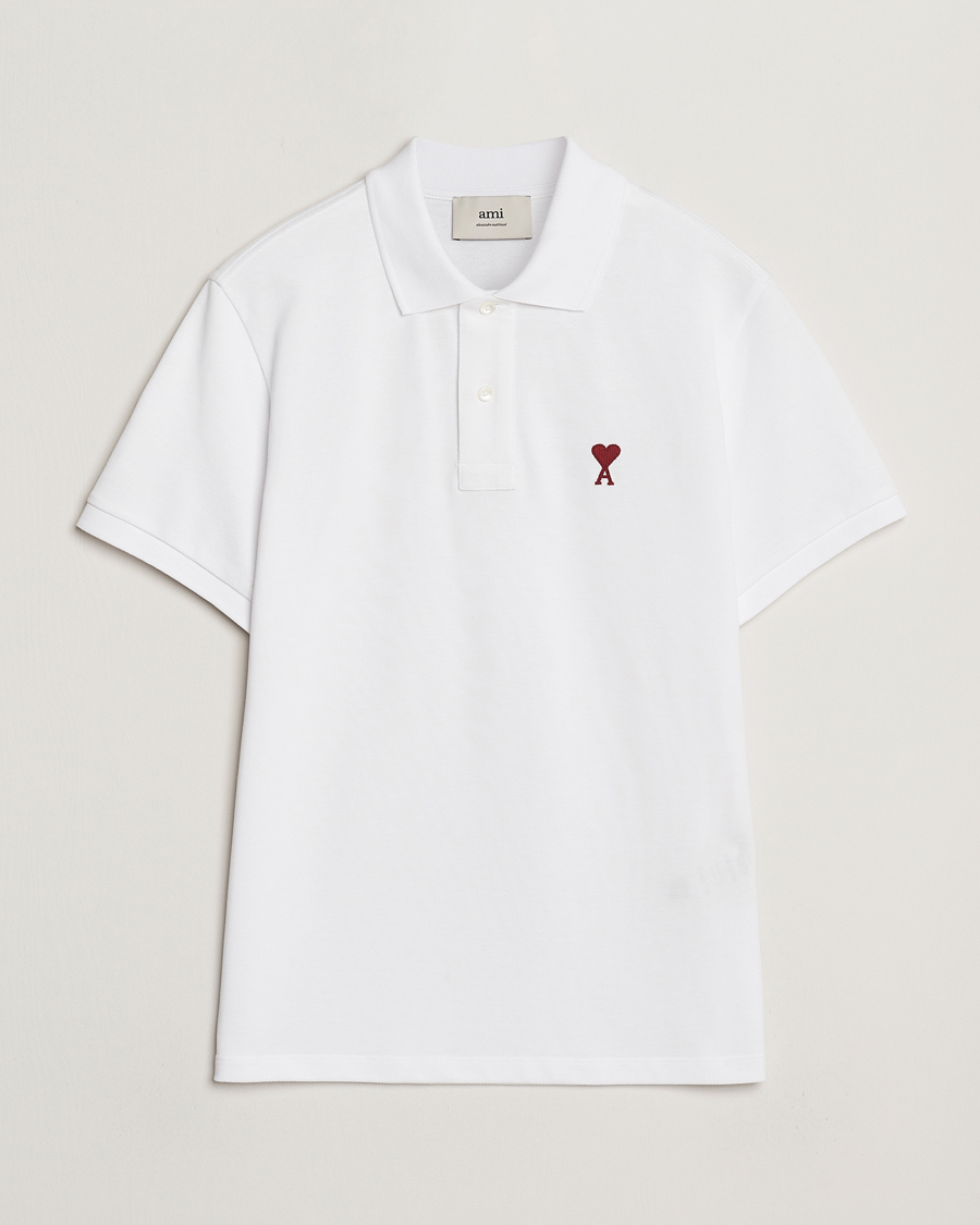 Heren | Polo's | AMI | Heart Logo Polo White