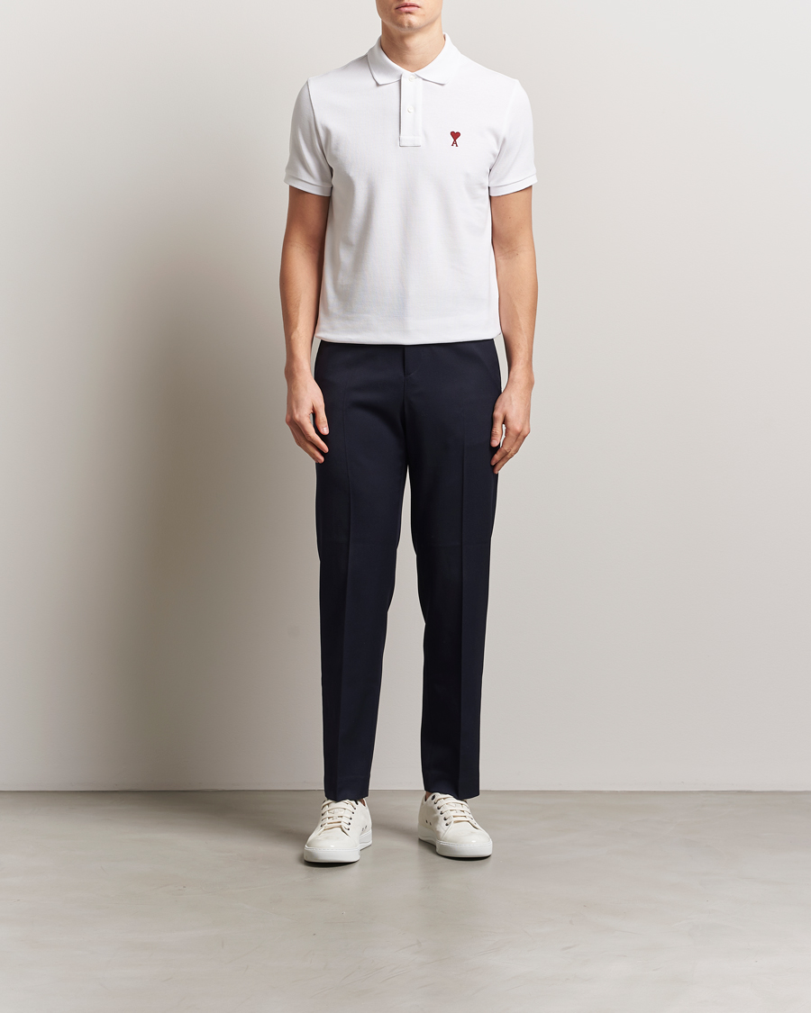 Heren | Polo's | AMI | Heart Logo Polo White