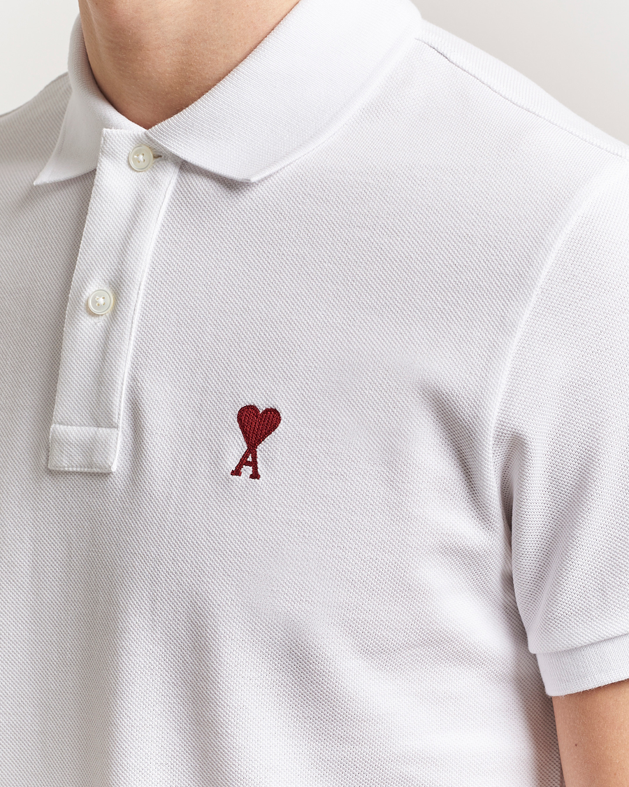 Heren | Polo's | AMI | Heart Logo Polo White