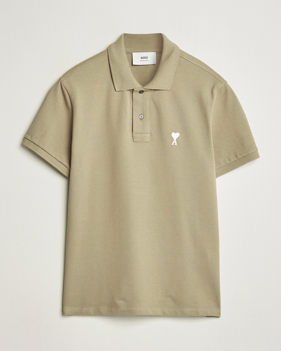 Heren | Polo's | AMI | Off White Heart Logo Polo Beige