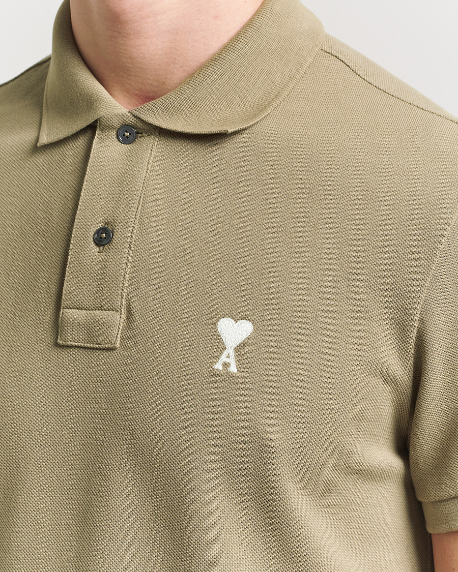 Heren | Polo's | AMI | Off White Heart Logo Polo Beige