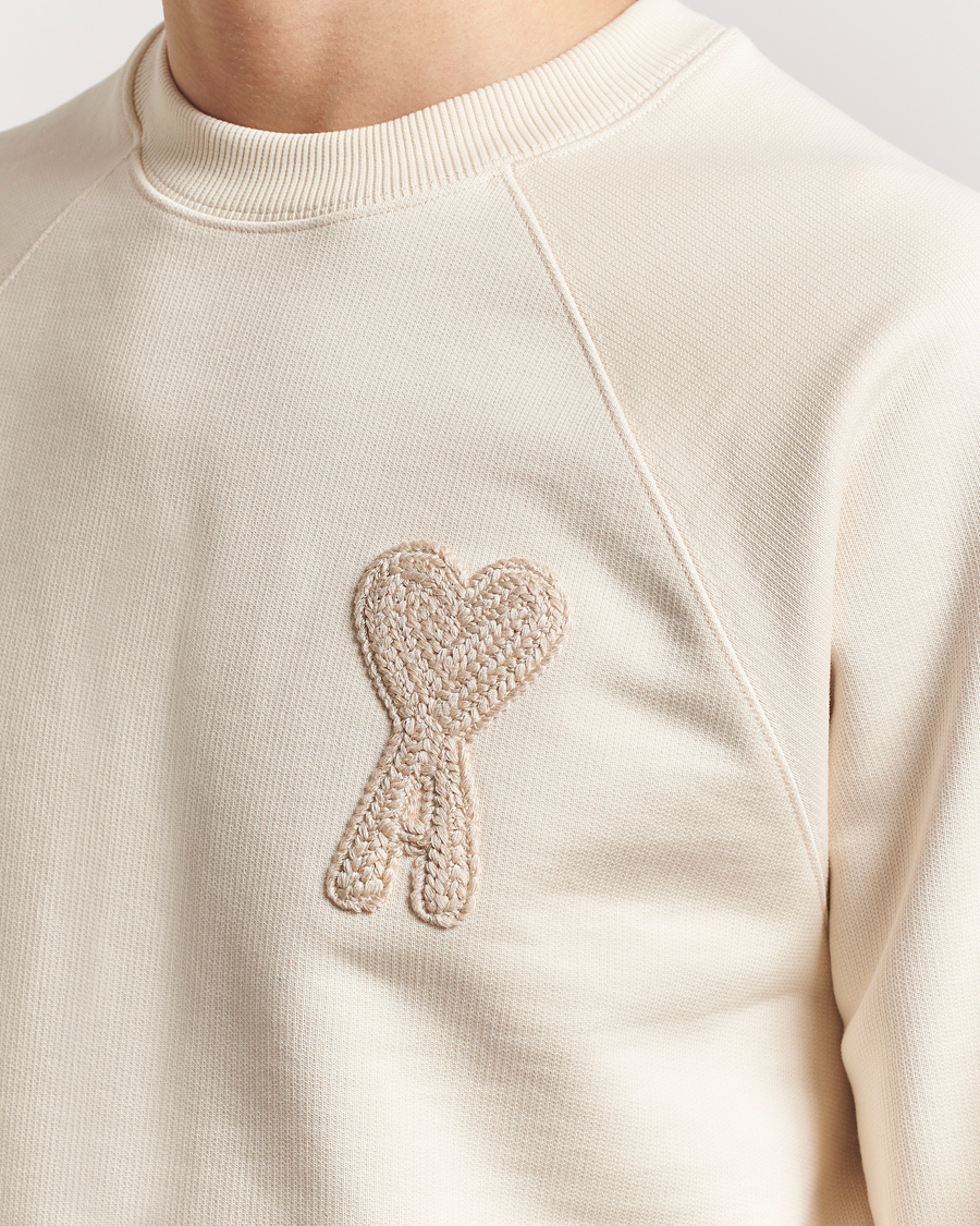 Heren | Truien | AMI | Bouclé Heart Sweatshirt White Cream