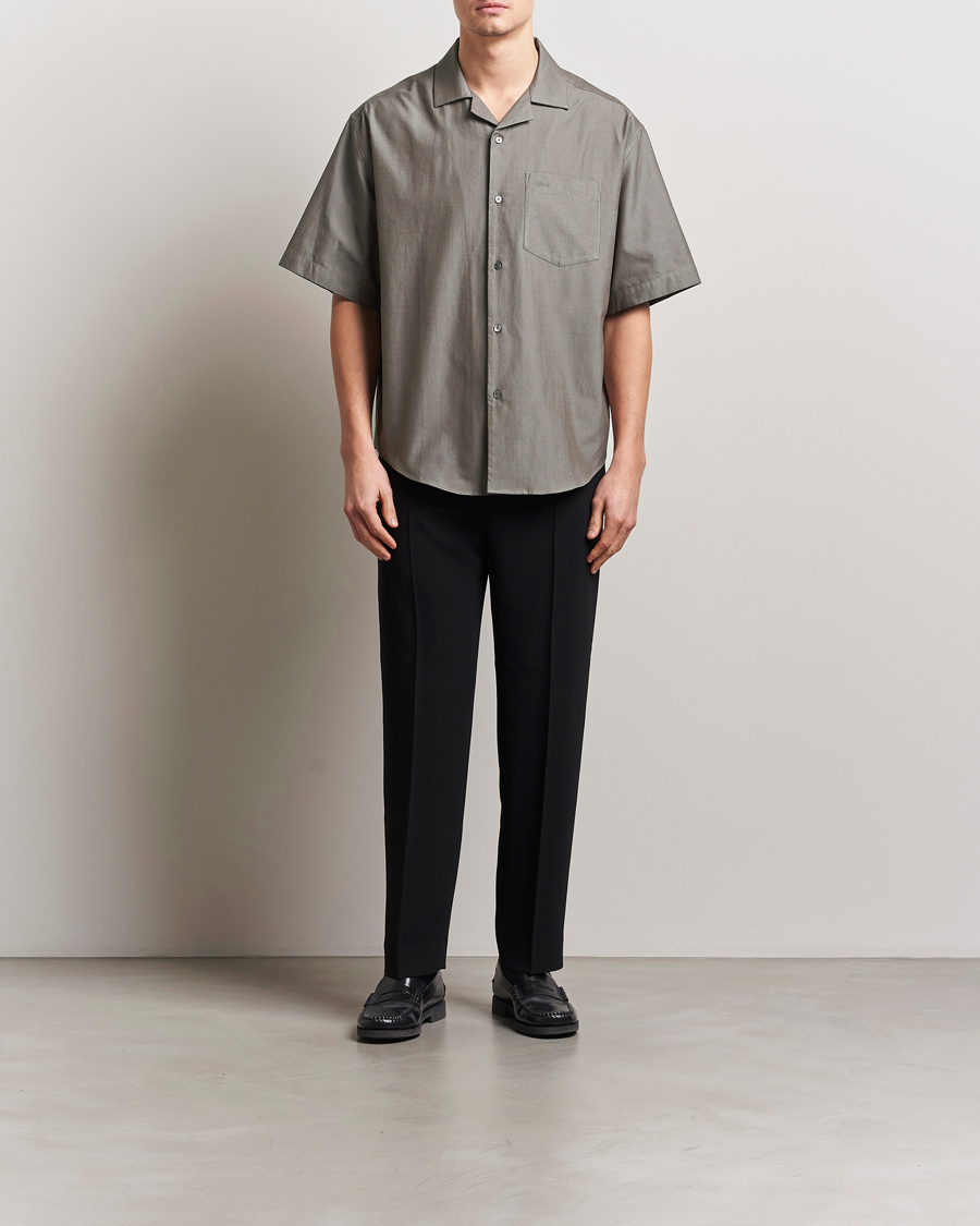Heren | Overhemden | AMI | Short Sleeve Boxy Shirt Smoke Grey