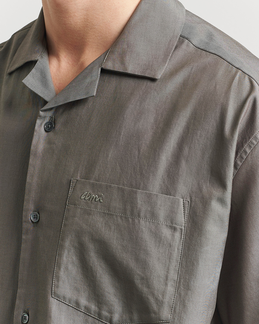 Heren | Overhemden | AMI | Short Sleeve Boxy Shirt Smoke Grey