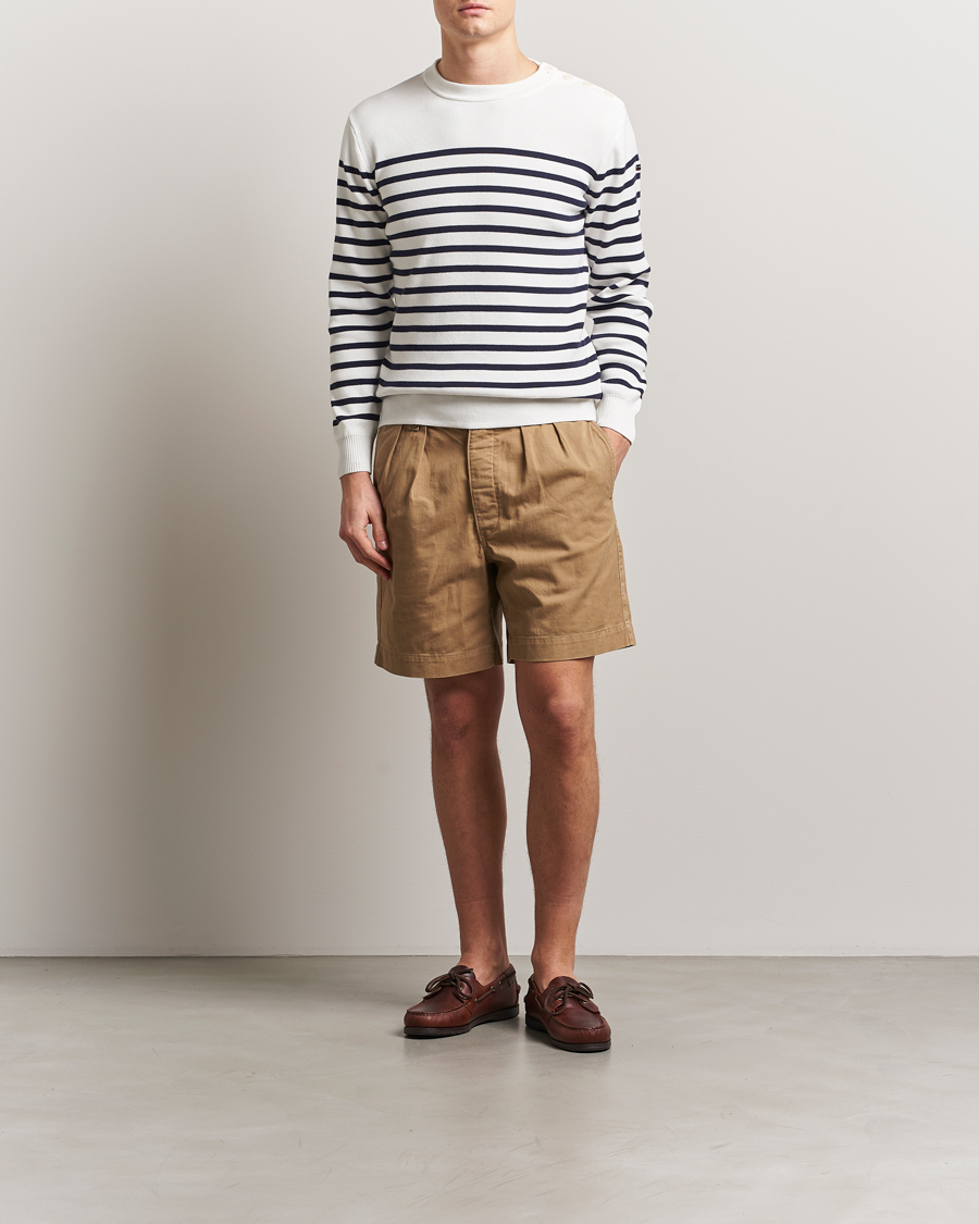 Heren | Truien | Armor-lux | Groix Striped Sweater Milk/Navy