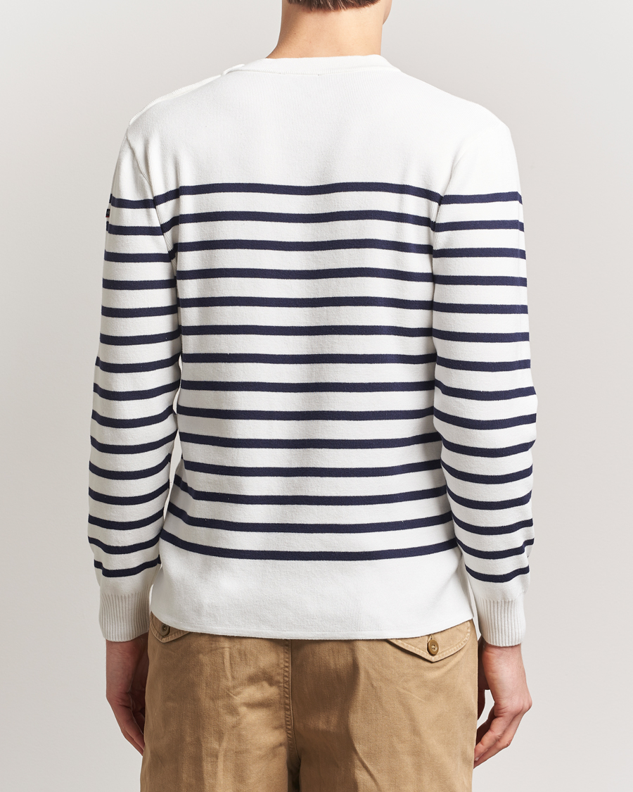 Heren | Truien | Armor-lux | Groix Striped Sweater Milk/Navy
