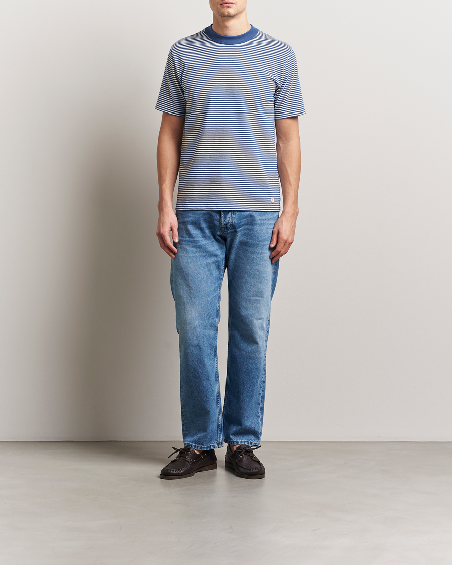Heren | T-shirts | Armor-lux | Callac Héritage Stripe T-Shirt Obscur/Milk