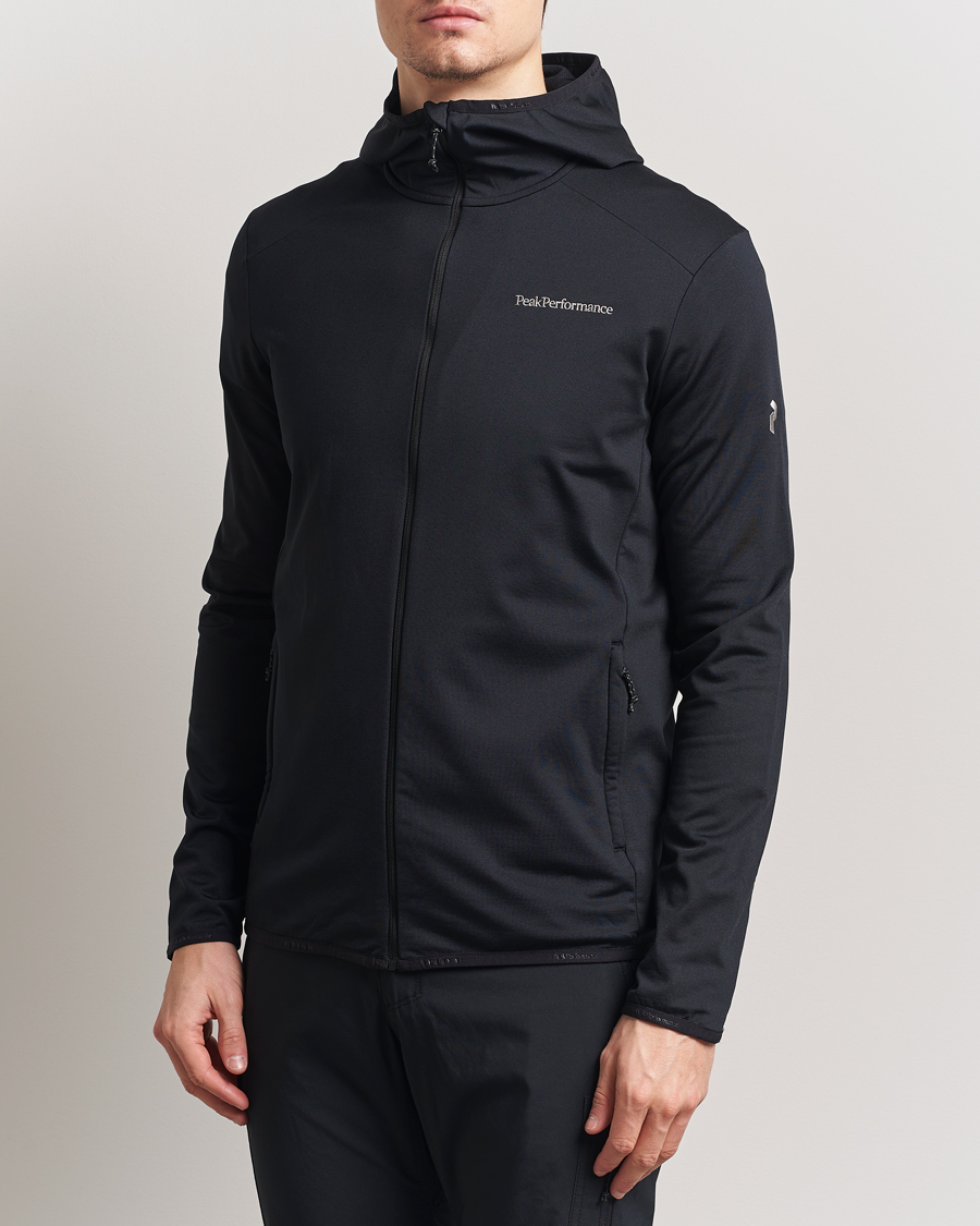 Heren | Truien | Peak Performance | Light Hooded Full Zip Black