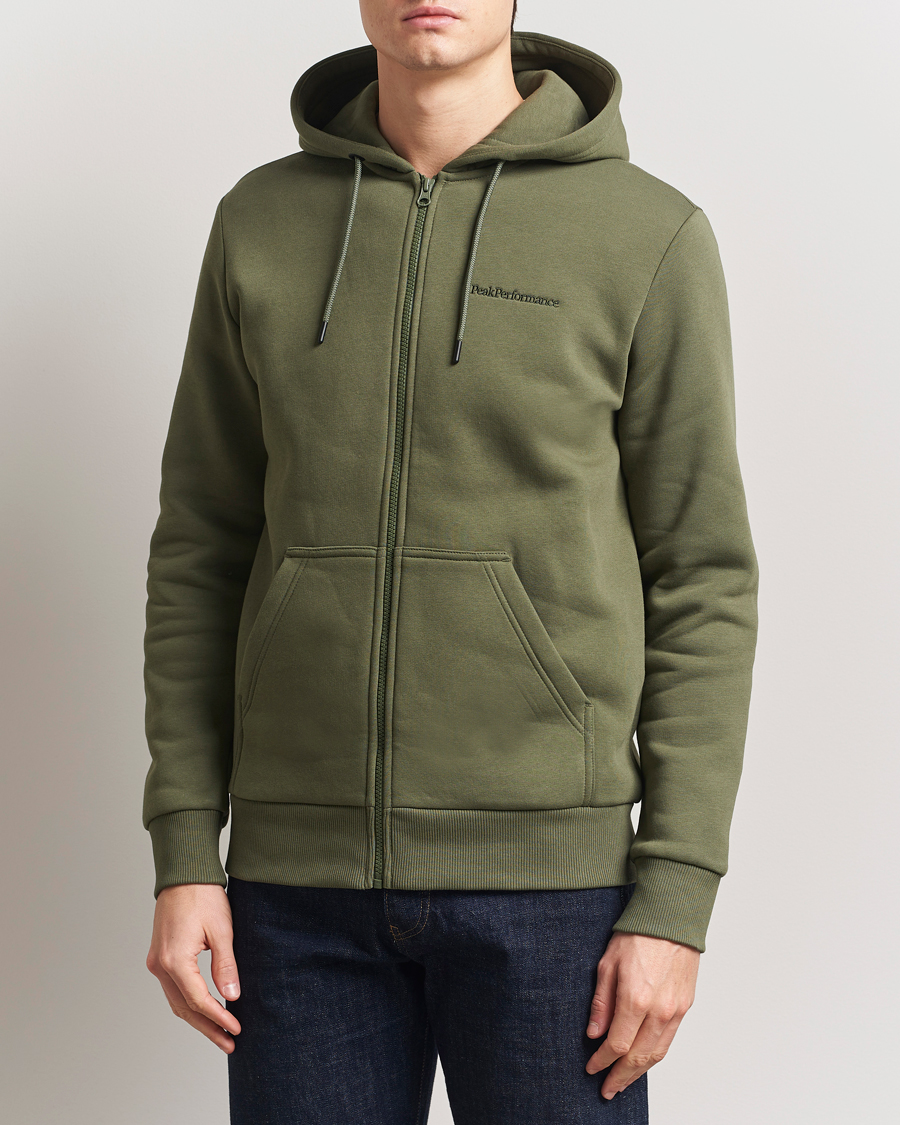Heren | Truien | Peak Performance | Original Full Zip Hoodie Pine Needle