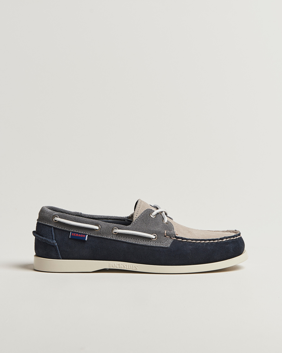 Heren | Bootschoenen | Sebago | Docksides Portland Jib Boat Shoe Navy/Grey
