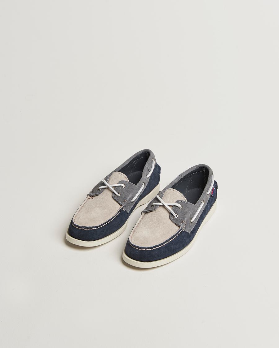 Heren | Bootschoenen | Sebago | Docksides Portland Jib Boat Shoe Navy/Grey
