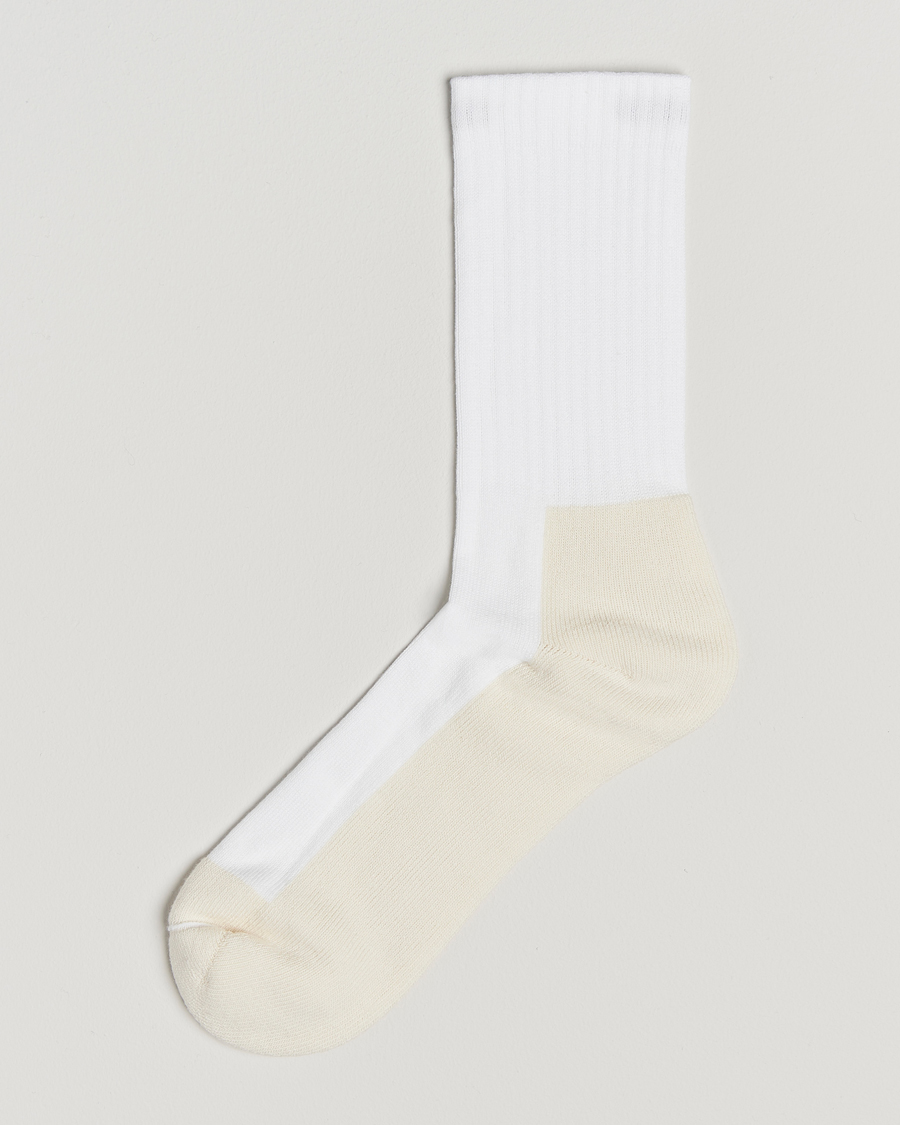 Heren | Ondergoed | Sweyd | Two Tone Cotton Socks Off White/White