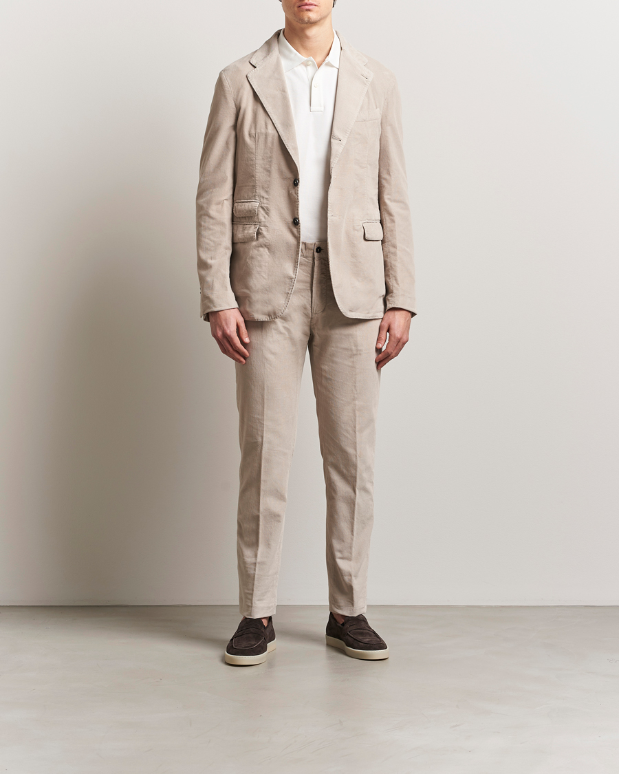 Heren | Pakken | Massimo Alba | Sloop Baby Corduroy Suit Beige