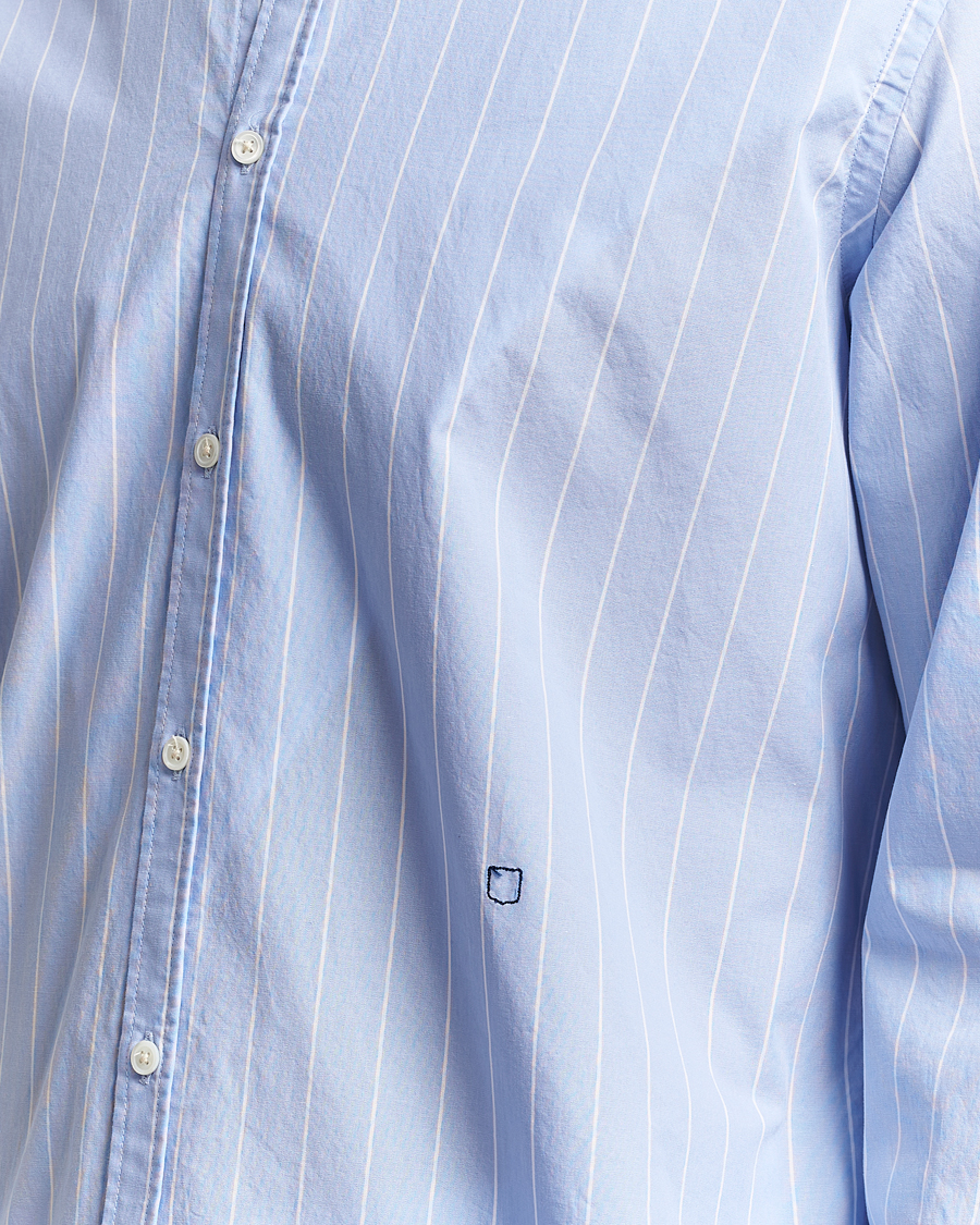 Heren | Overhemden | Massimo Alba | Genova Striped Cotton Shirt Light Blue