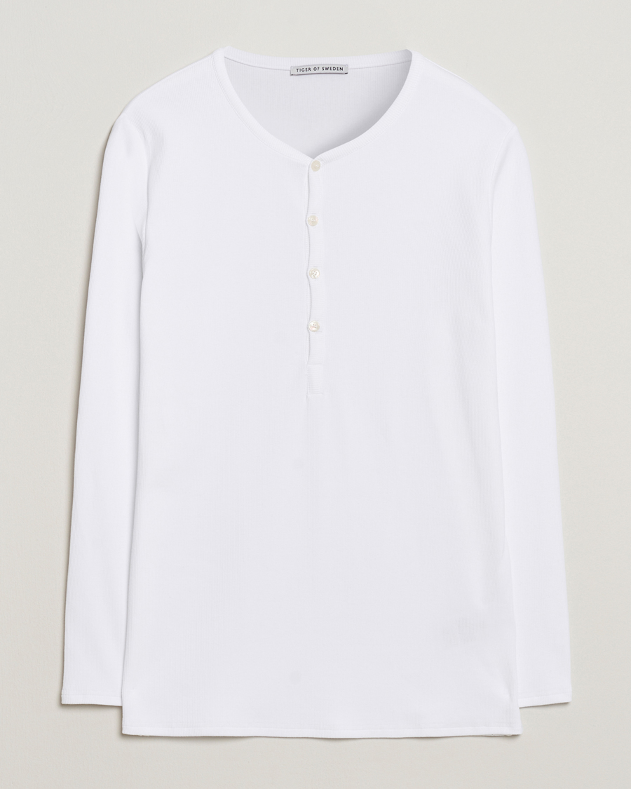 Heren | Truien | Tiger of Sweden | Roye Long Sleeve Henley Pure White