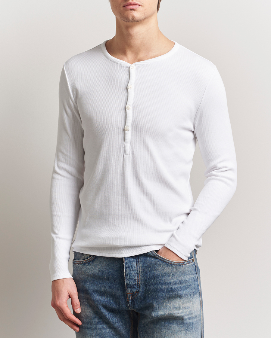 Heren | Truien | Tiger of Sweden | Roye Long Sleeve Henley Pure White