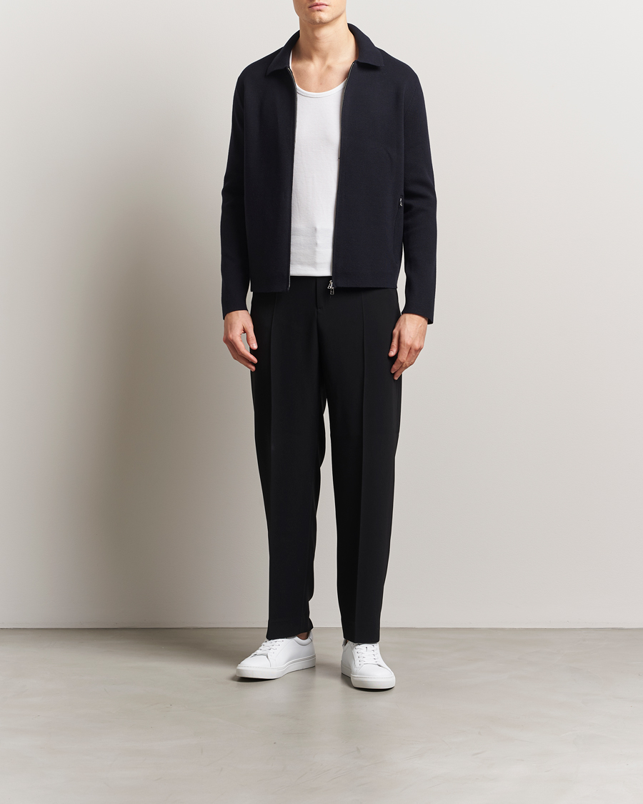 Heren | Truien | Tiger of Sweden | Celyn Cotton/Wool Full Zip Light Ink