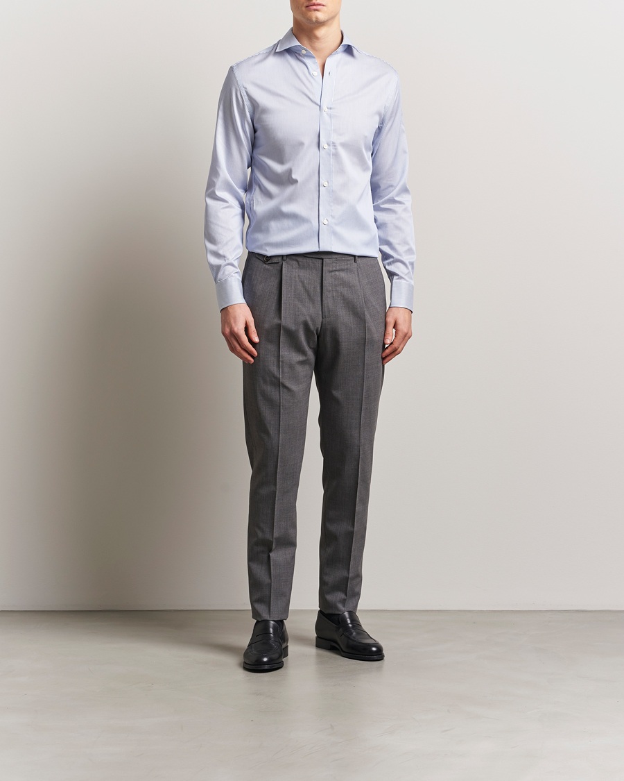 Heren | Overhemden | Tiger of Sweden | Adley Cotton Striped Shirt Blue