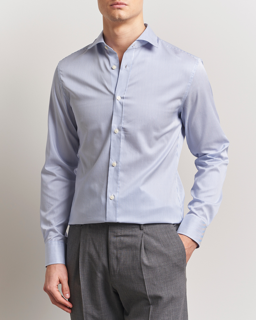 Heren | Overhemden | Tiger of Sweden | Adley Cotton Striped Shirt Blue