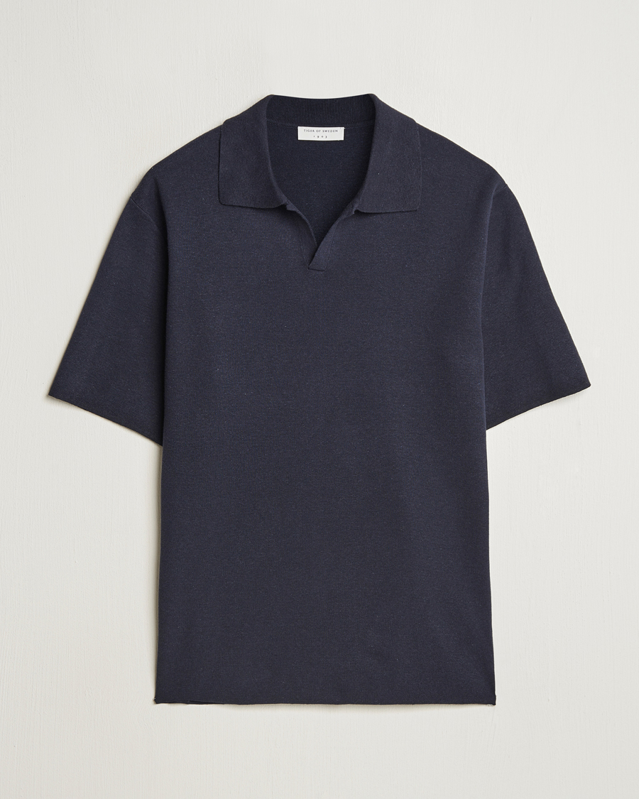 Heren | Polo's | Tiger of Sweden | Maelon Cotton/Linen Polo Light Ink