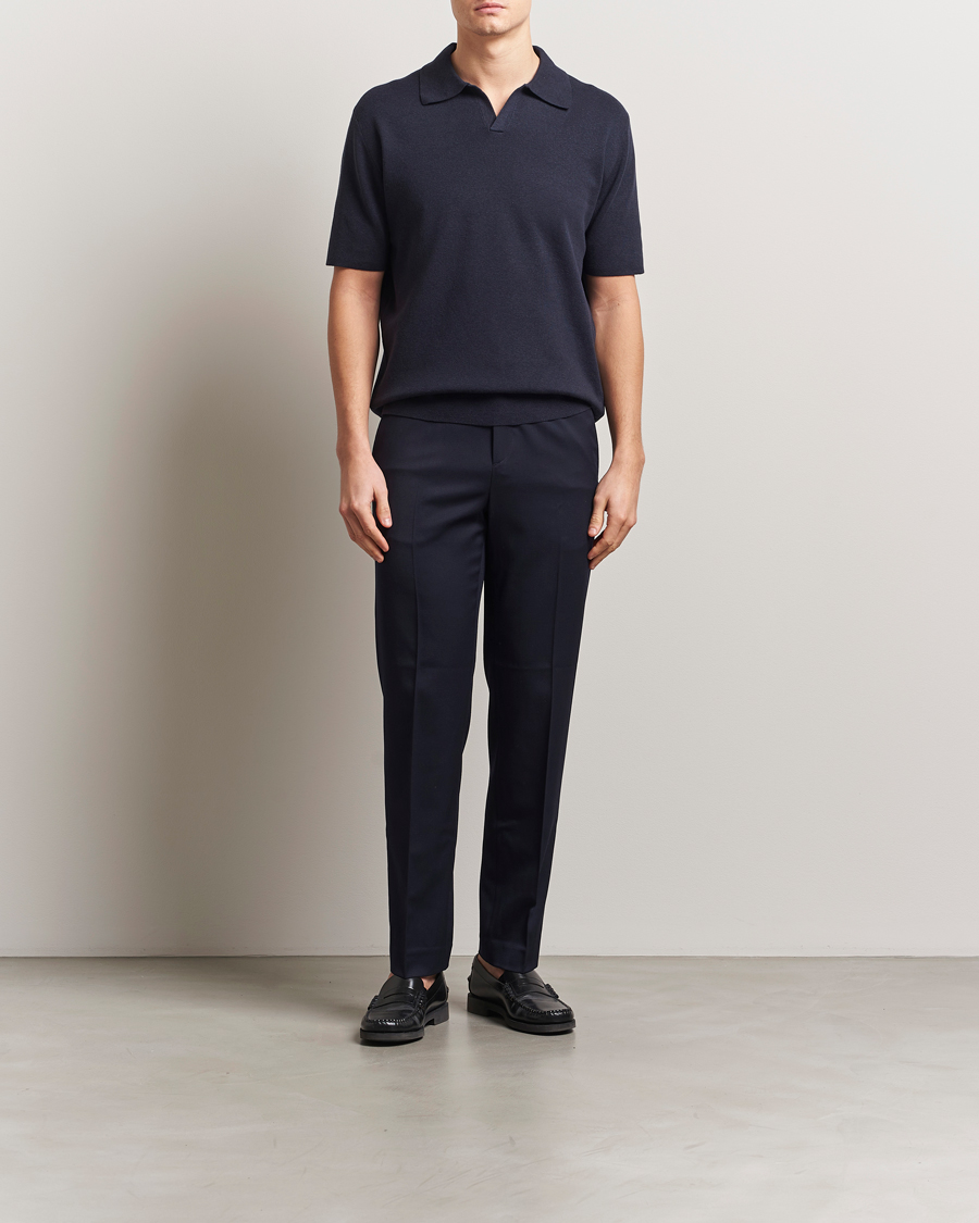 Heren | Polo's | Tiger of Sweden | Maelon Cotton/Linen Polo Light Ink