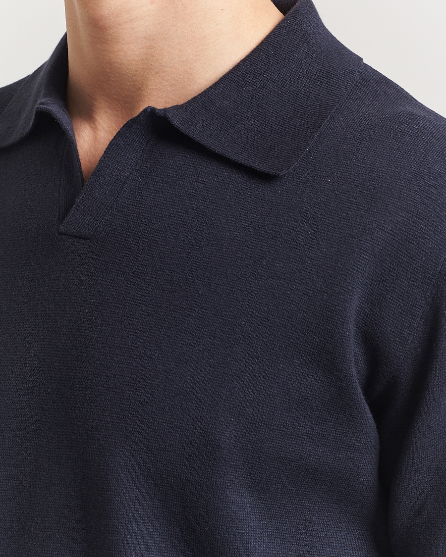 Heren | Polo's | Tiger of Sweden | Maelon Cotton/Linen Polo Light Ink