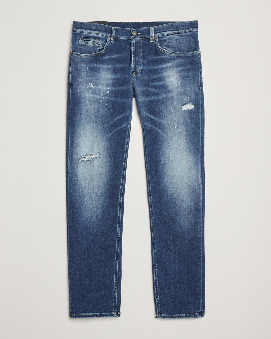 Heren | Jeans | Dondup | George Distressed Jeans Dark Blue