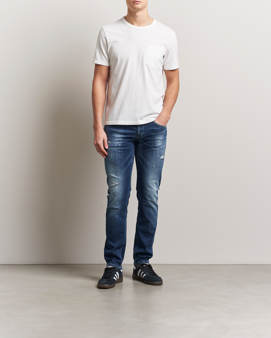 Heren | Jeans | Dondup | George Distressed Jeans Dark Blue
