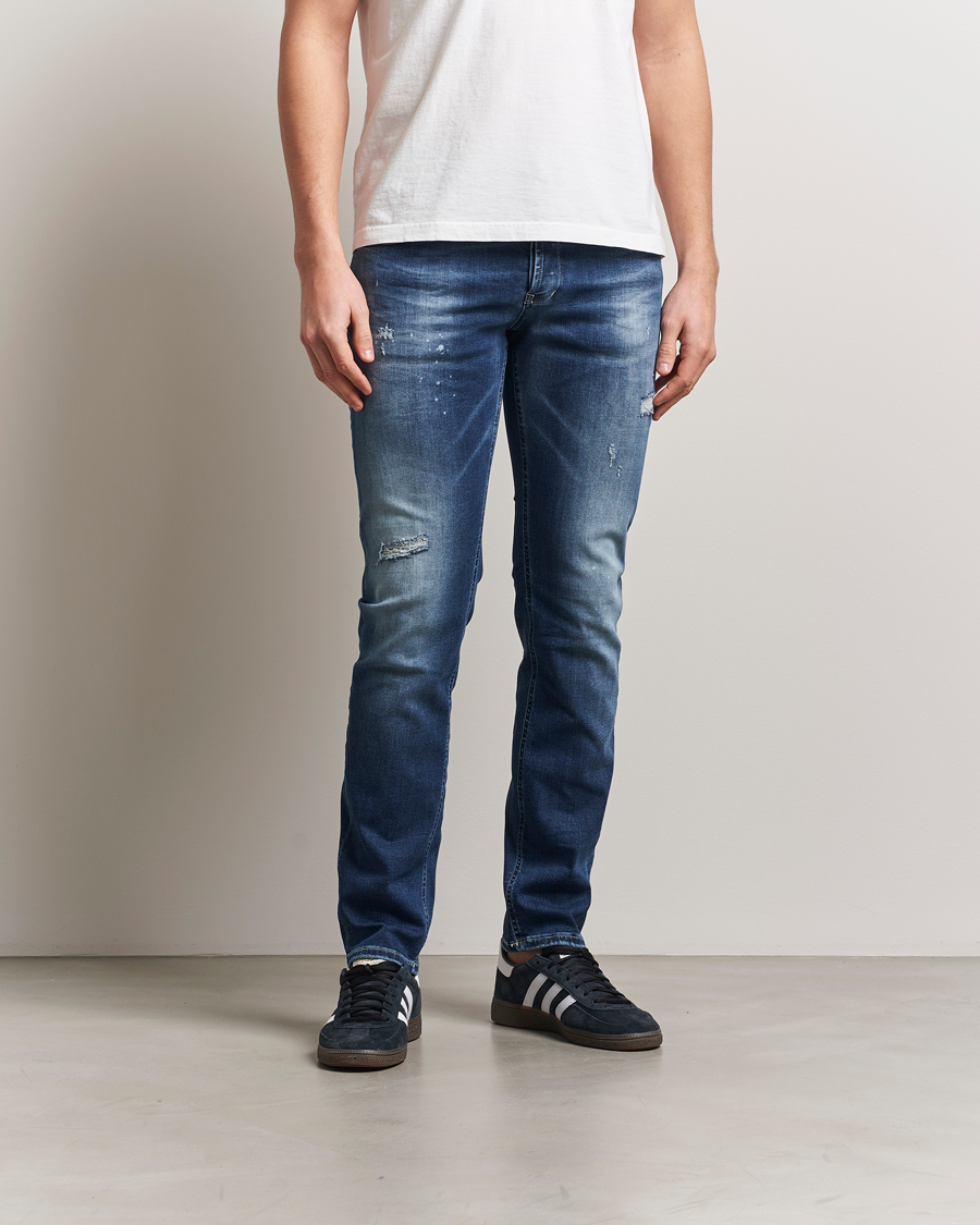 Heren | Jeans | Dondup | George Distressed Jeans Dark Blue