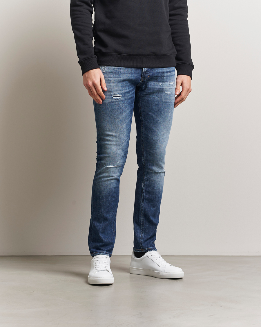 Heren | Jeans | Dondup | George Distressed Jeans Dark Blue