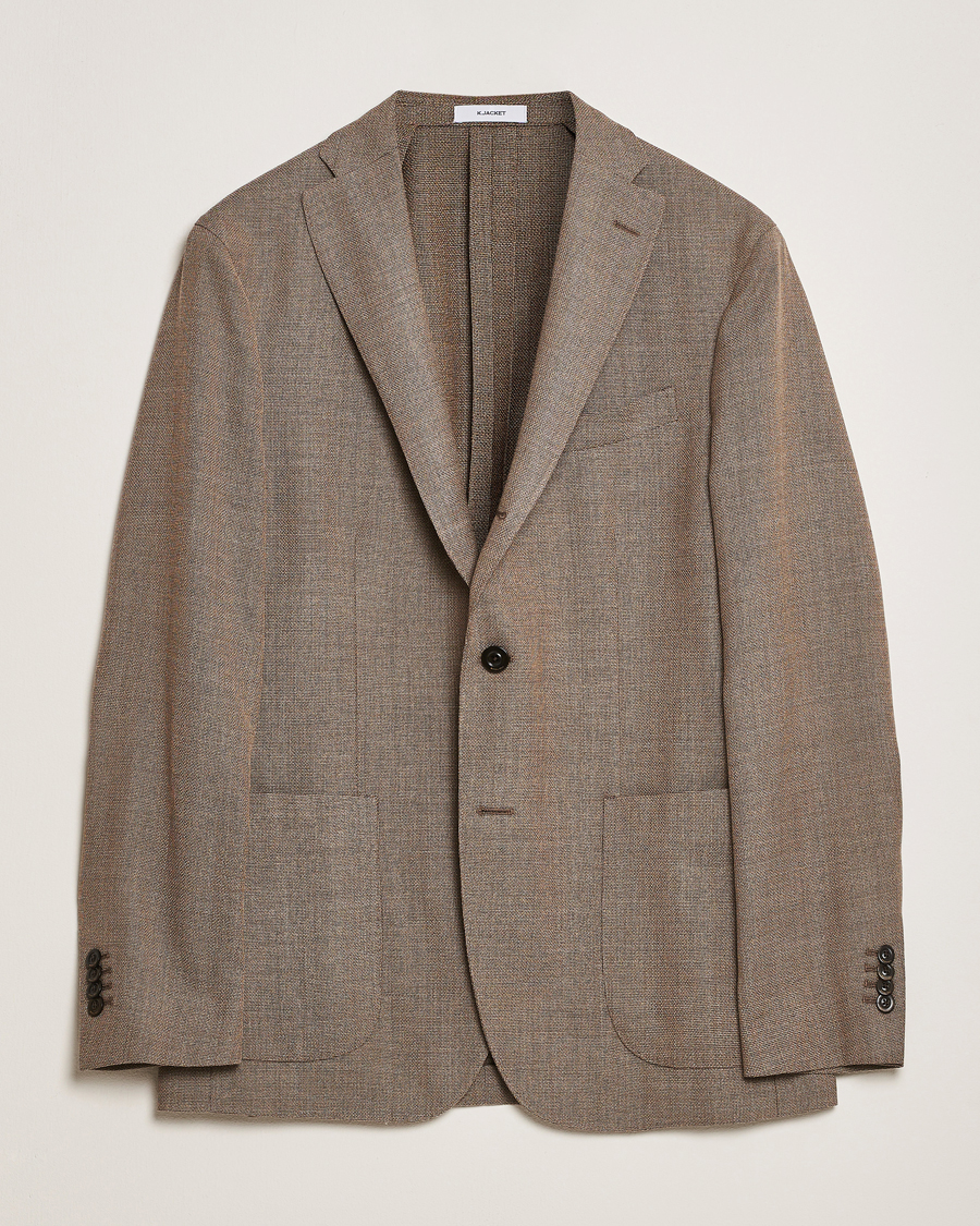 Heren | Blazers | Boglioli | K Jacket Wool Hopsack Blazer Beige