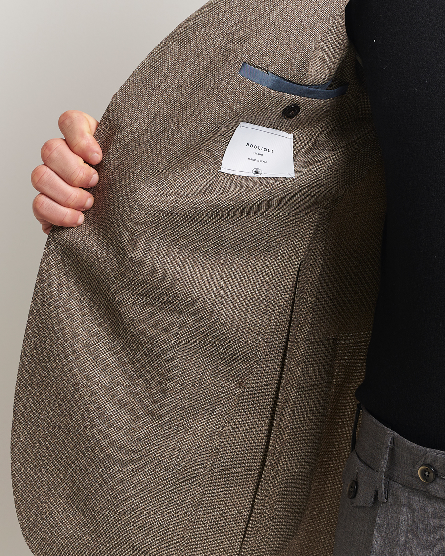 Heren | Blazers | Boglioli | K Jacket Wool Hopsack Blazer Beige