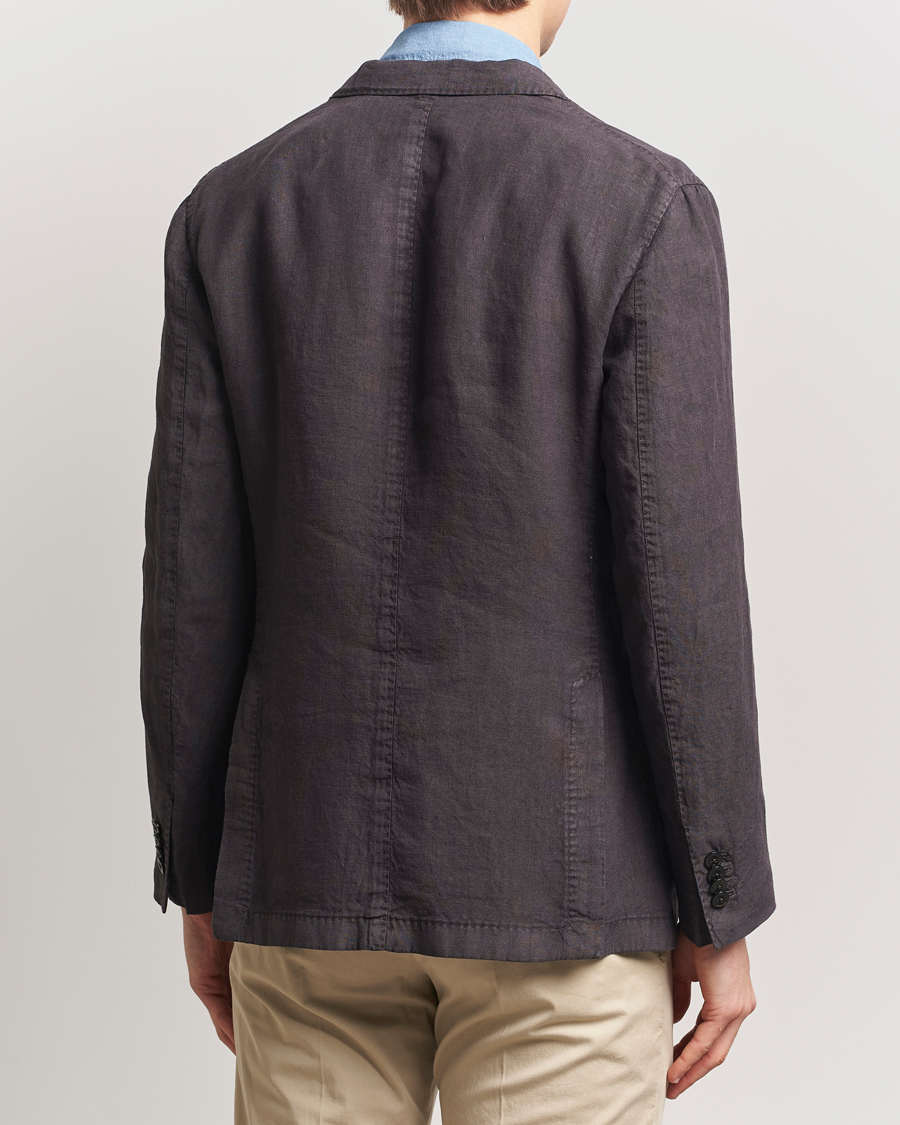 Heren | Blazers | Boglioli | K Jacket Linen Blazer Dark Brown