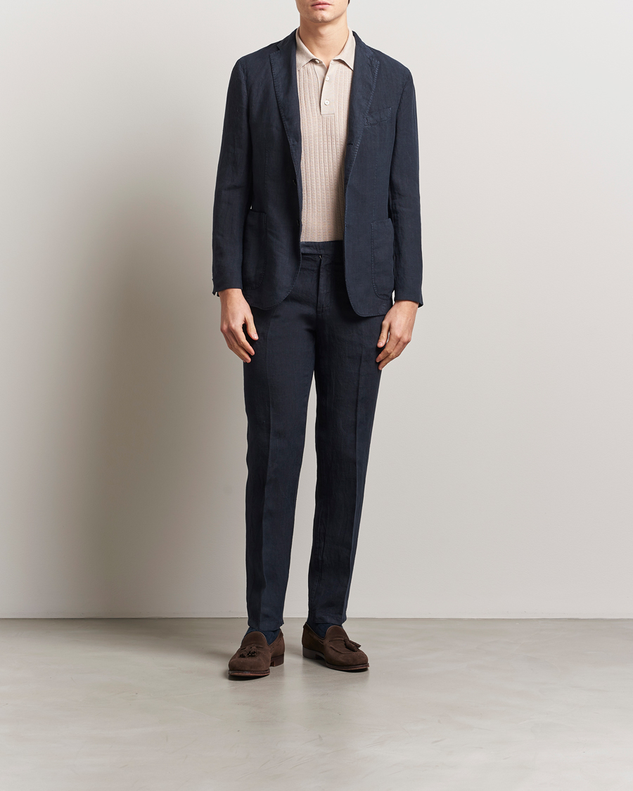 Heren | Pakken | Boglioli | K Jacket Linen Suit Navy