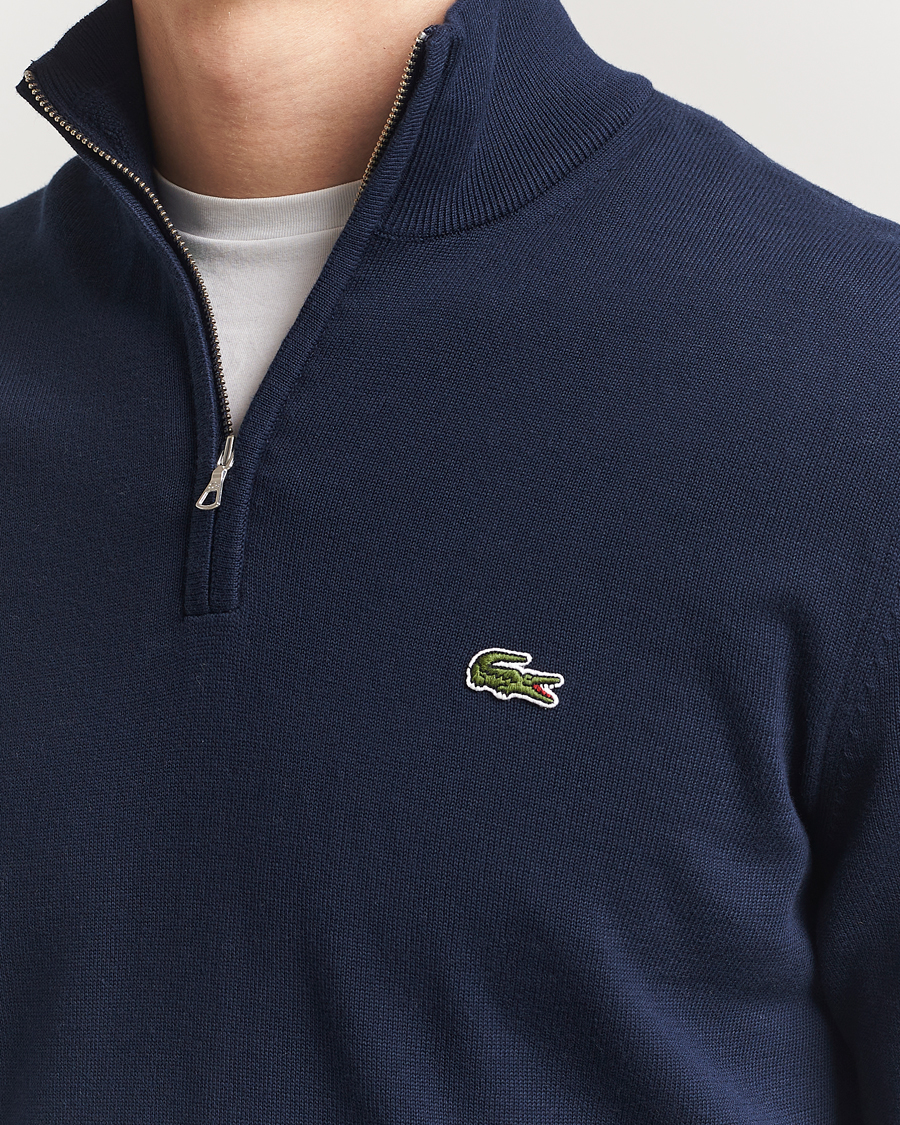 Heren | Truien | Lacoste | Cotton Knitted Half Zip Navy