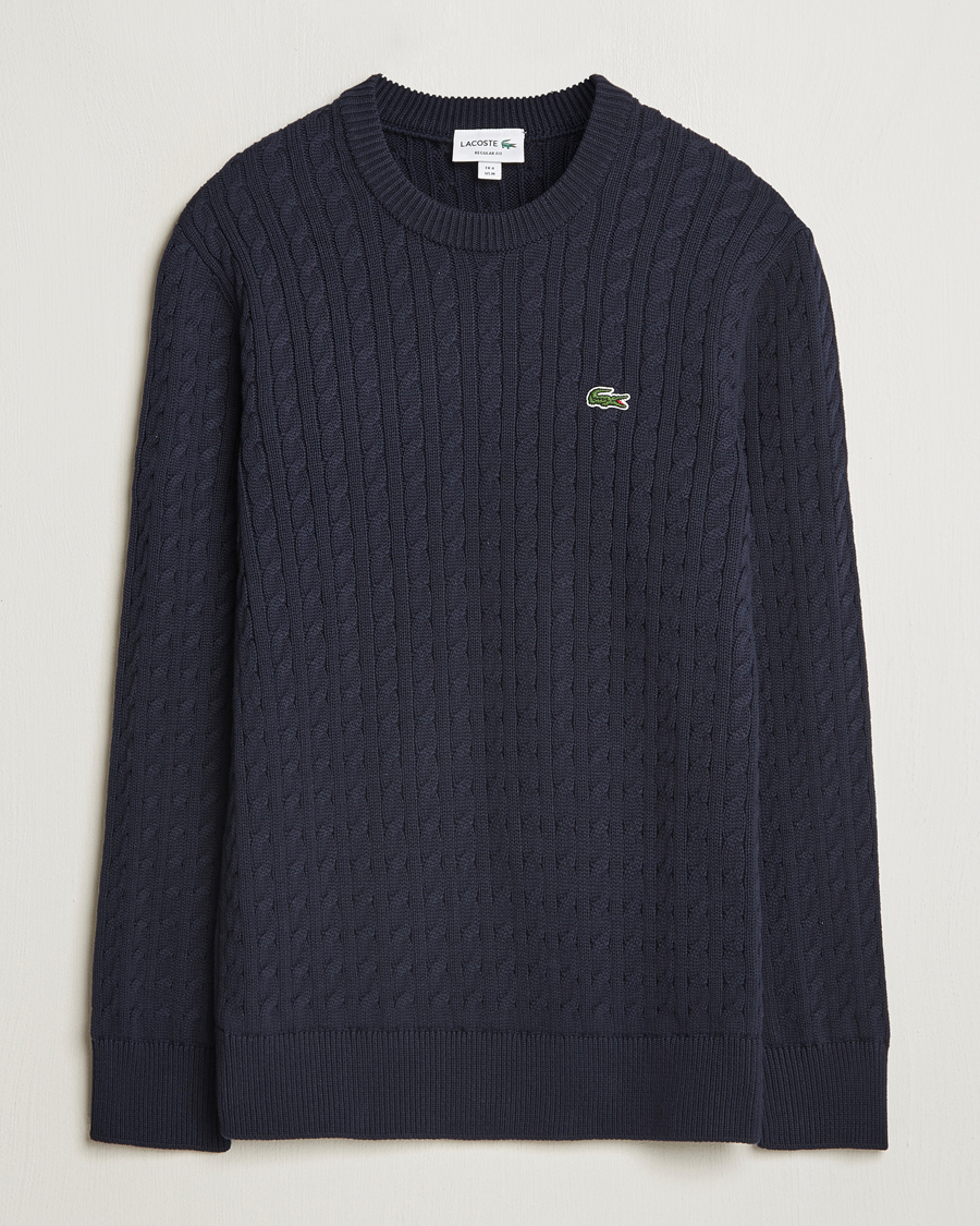 Heren | Truien | Lacoste | Cotton Cable Sweater Navy Blue