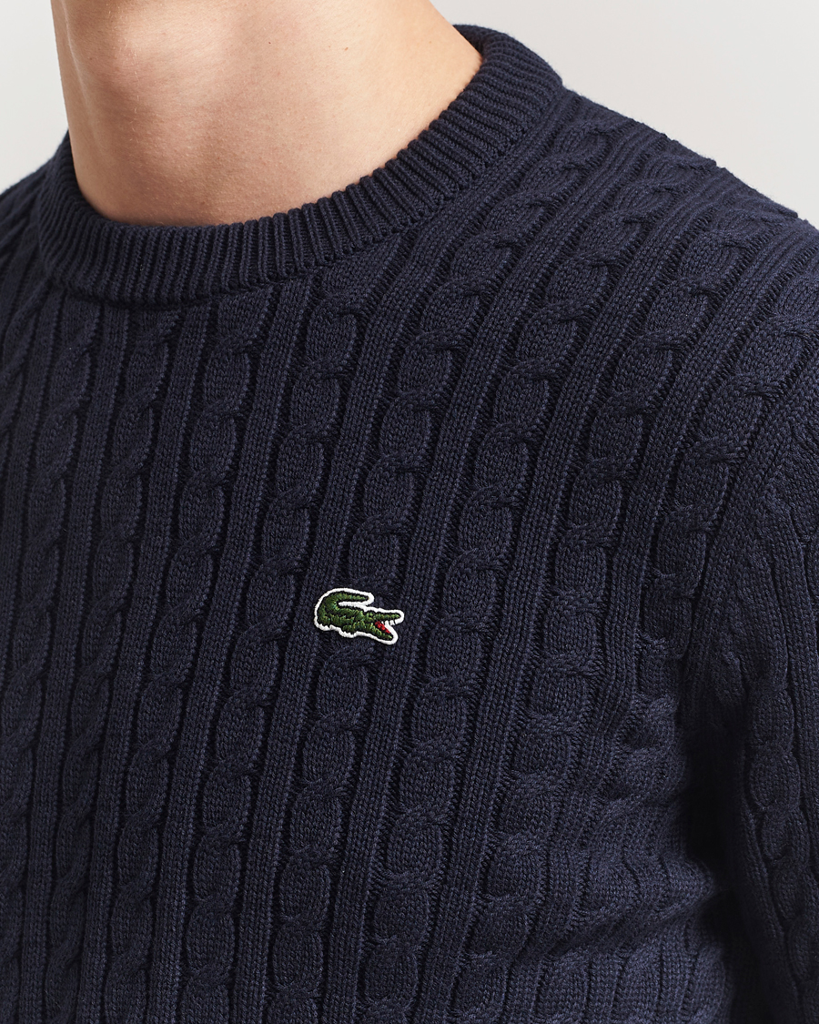 Heren | Truien | Lacoste | Cotton Cable Sweater Navy Blue
