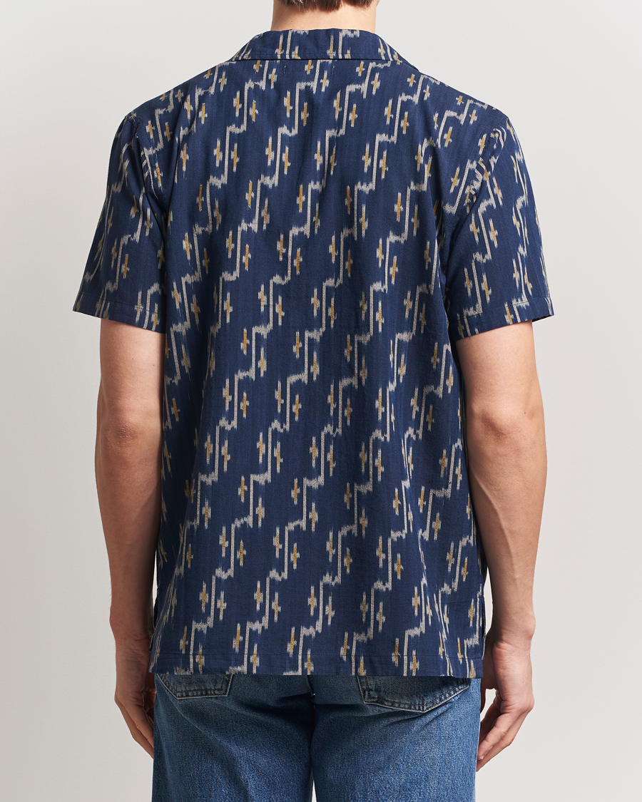 Heren | Overhemden | Nudie Jeans | Arvid Printed Short Sleeve Shirt Blueberry